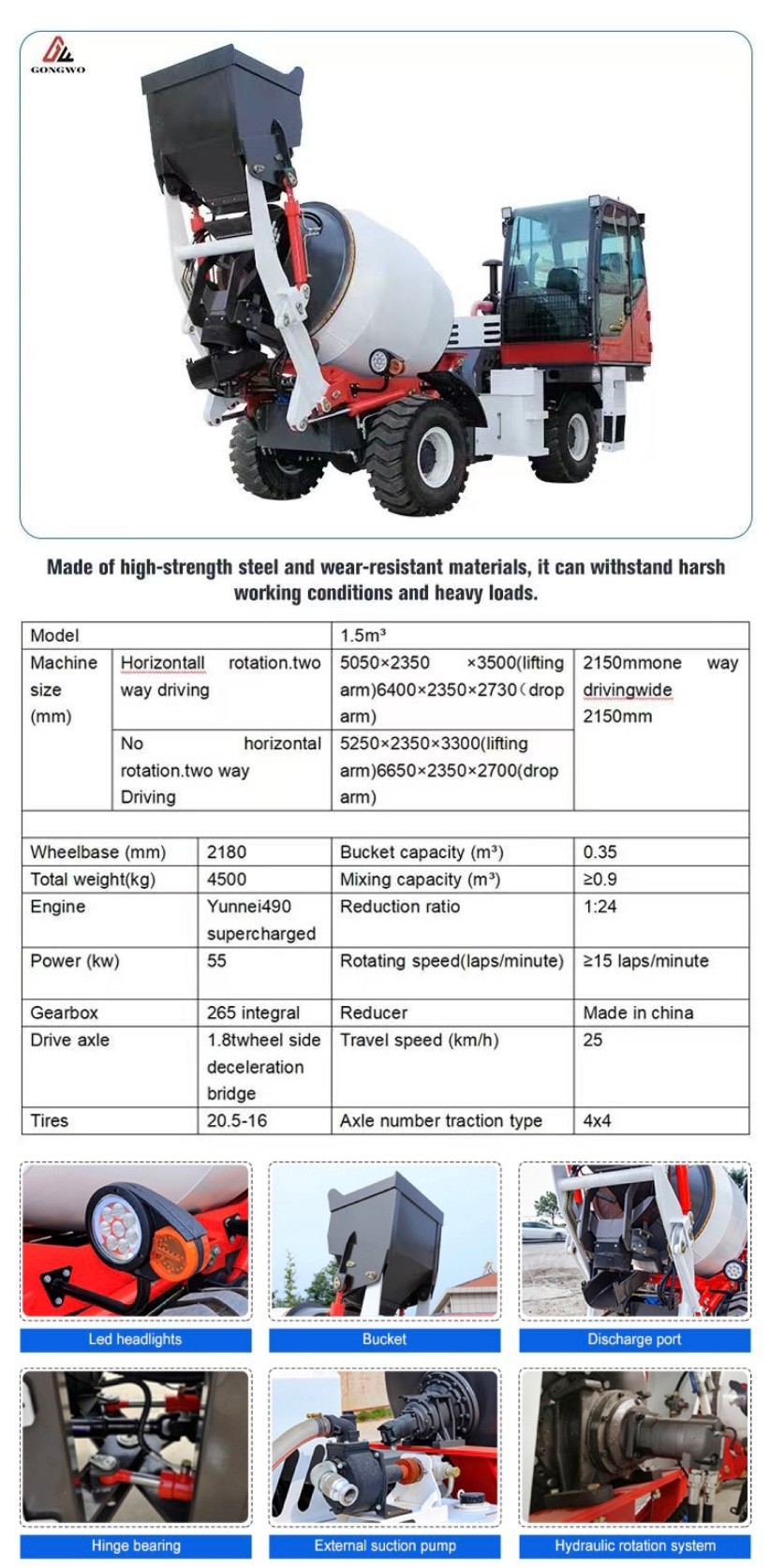 1,5 m³ Betonmischer-LKW